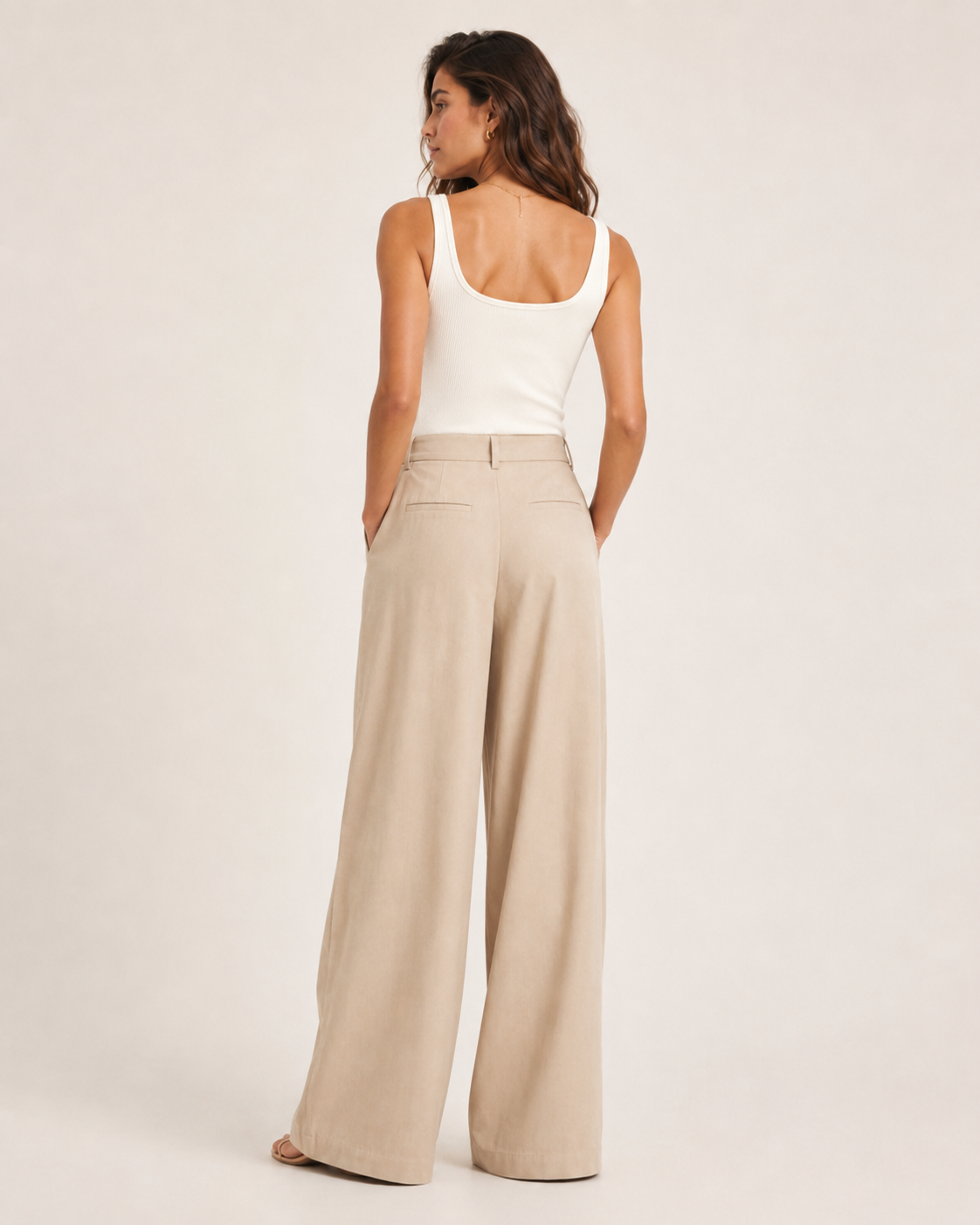 VIP-Navy High-Waisted Straight-Leg Pants
